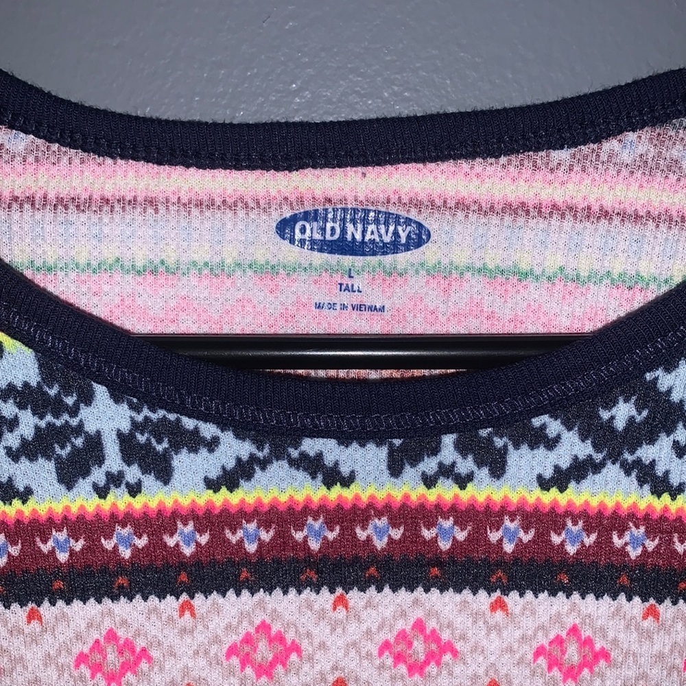 Old navy brand. Very long shirt. Very bright & colorful long sleeve shirt. - Picture 2 of 6